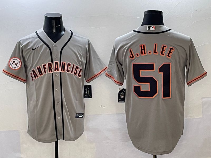 Men San Francisco Giants 51 J.H.Lee Grey Game Nike 2025 MLB Jersey style 36